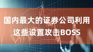 国内最大的证券公司利用这些设置攻击BOSS